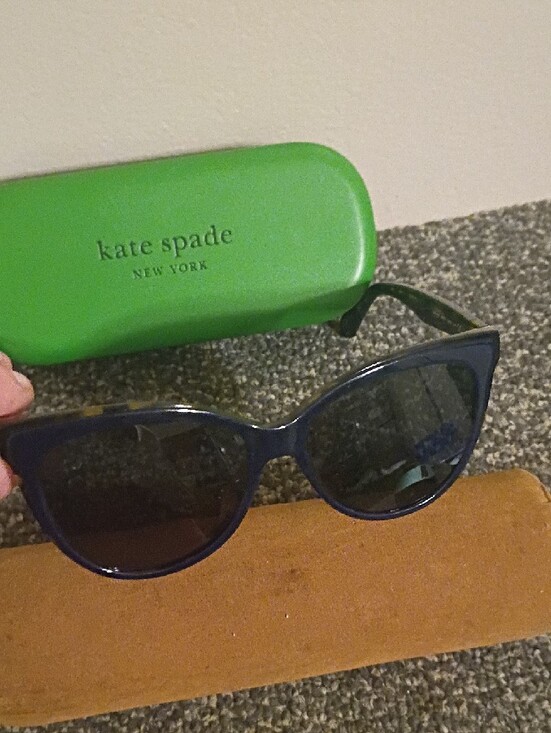 kate spade navy cat-eye sunglasses with green hard case Frames Only main image 9